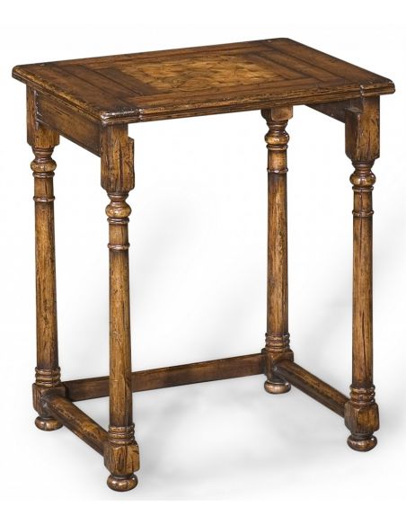 Square & Rectangular Side Tables Antique Wooden Nesting of Three Tables-21
