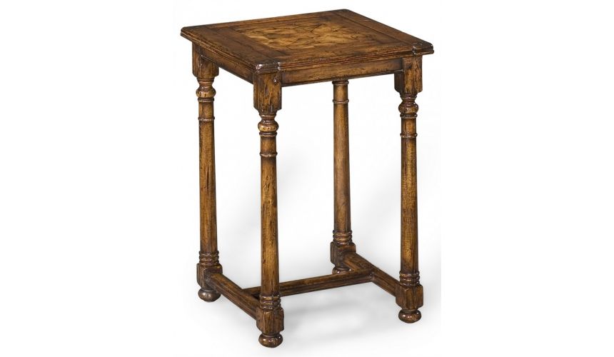 Square & Rectangular Side Tables Antique Wooden Nesting of Three Tables-21