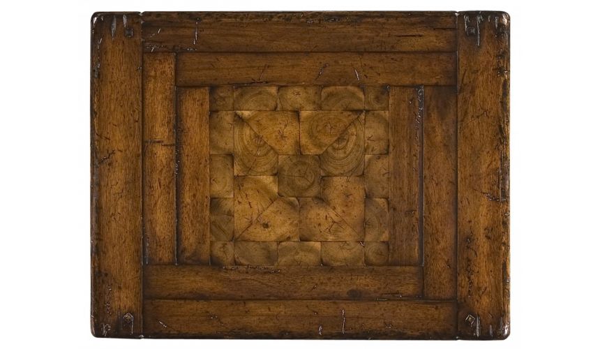 Square & Rectangular Side Tables Antique Wooden Nesting of Three Tables-21