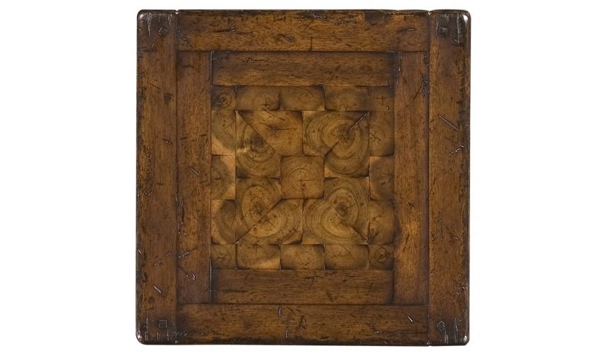 Square & Rectangular Side Tables Antique Wooden Nesting of Three Tables-21