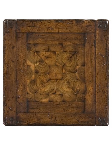 Square & Rectangular Side Tables Antique Wooden Nesting of Three Tables-21
