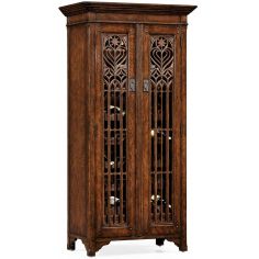Breakfronts & China Cabinets Oak Heavily Distressed Tall Wine Cabinet-26