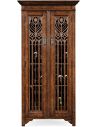 Breakfronts & China Cabinets Oak Heavily Distressed Tall Wine Cabinet-26