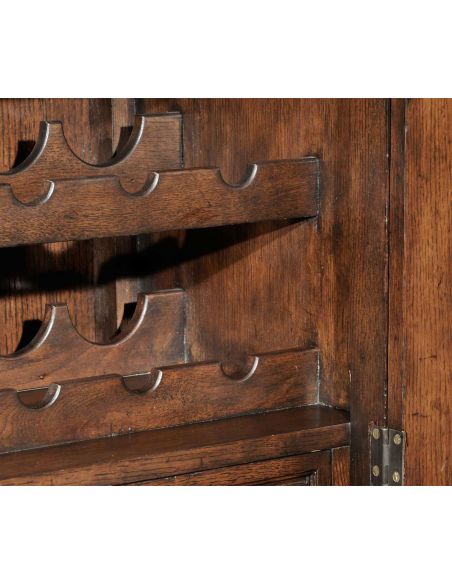 Breakfronts & China Cabinets Oak Heavily Distressed Tall Wine Cabinet-26