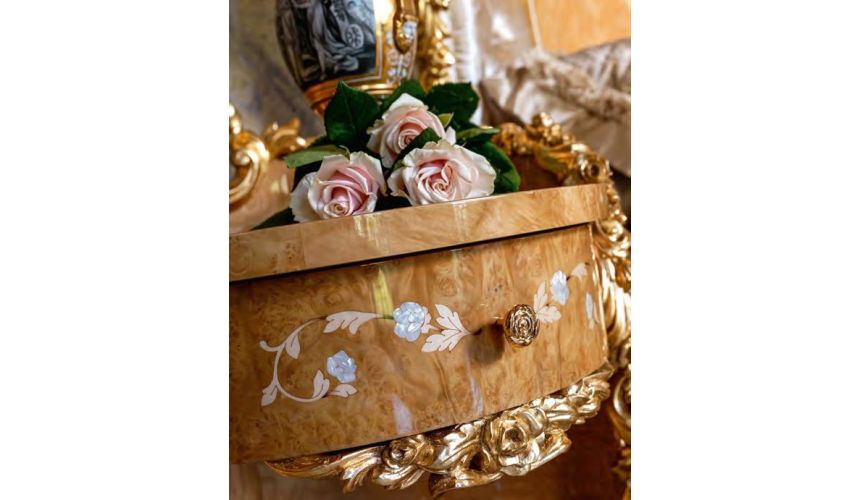 BEDS - Queen, King & California King Sizes Hand-made carvings make this bedroom plush and royal