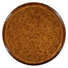 Round & Oval Side Tables High Quality Furniture Round Lamp Table with Seaweed Marquetry top 2