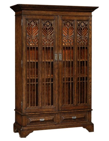 Fine Furniture Display Cabinet with Dark Brown Oak