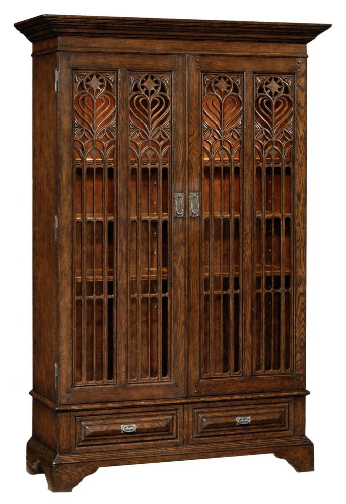 Breakfronts & China Cabinets Fine Furniture Display Cabinet with Dark Brown Oak