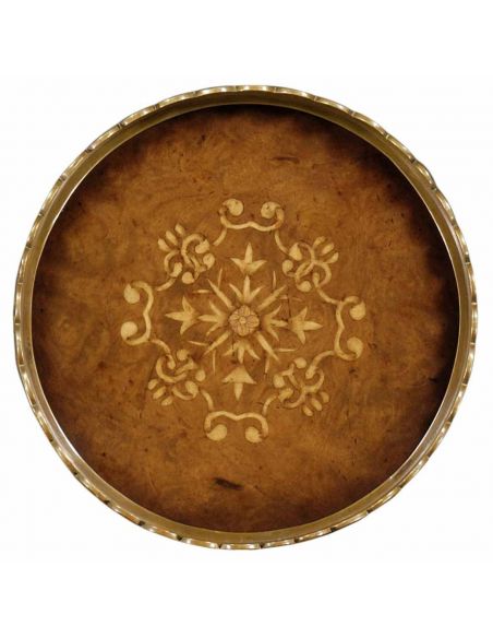 Decorative Accessories Walnut Veneer Round Serving Tray-58