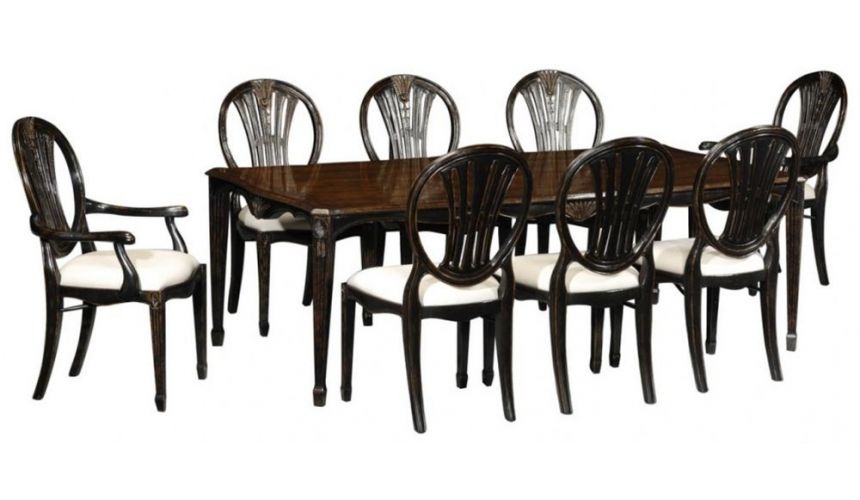 Dining Chairs High End Dinning Rustic Black Painted Side Chair