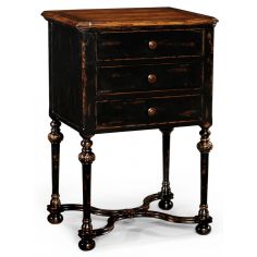 Square & Rectangular Side Tables Planked walnut three drawers chest