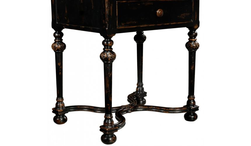 Square & Rectangular Side Tables Planked walnut three drawers chest