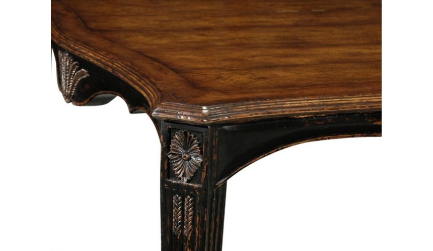 Dining Tables High End Dinning Room Furniture Black Painted Dining Table With Walnut Top