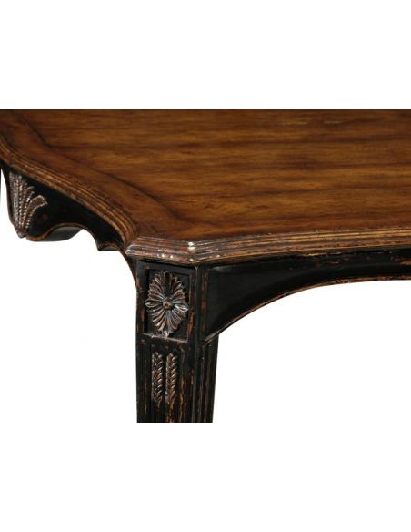 Dining Tables High End Dinning Room Furniture Black Painted Dining Table With Walnut Top
