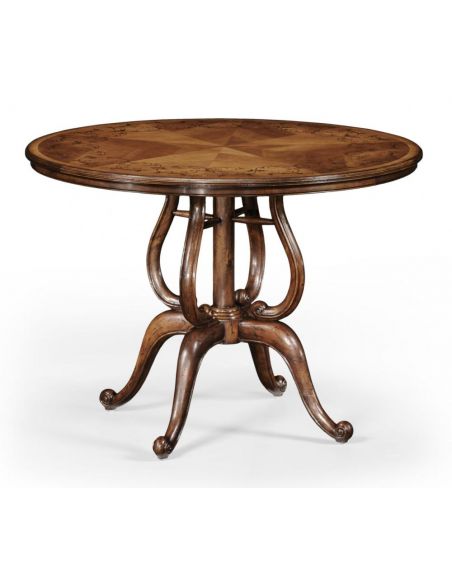 Luxury Furniture Round Foyer Center Table, Antique Round Entry Table