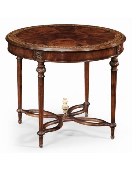 High End Furniture Round Center Table in Medium Mahogany
