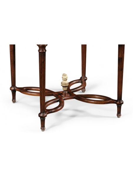 Round & Oval Side Tables High End Furniture Round Center Table in Medium Mahogany