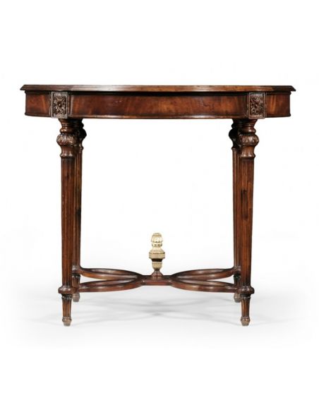 Round & Oval Side Tables High End Furniture Round Center Table in Medium Mahogany