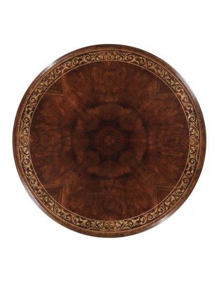 Round & Oval Side Tables High End Furniture Round Center Table in Medium Mahogany