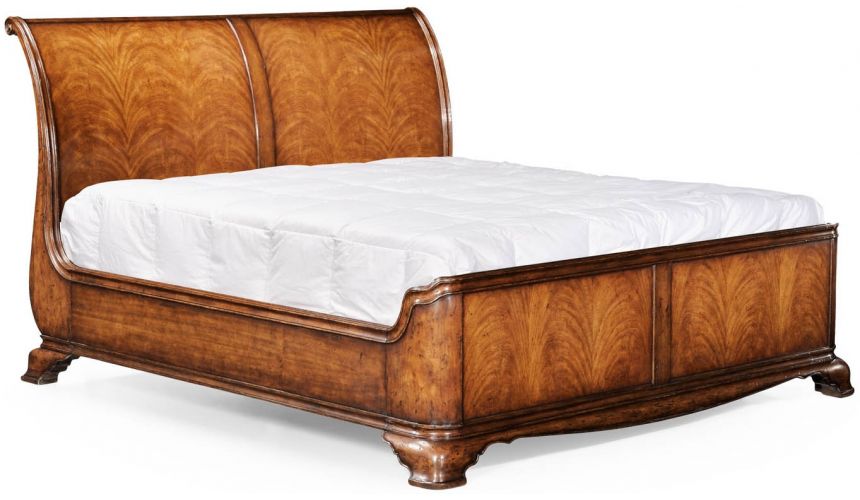 King Size Walnut Sleigh bed