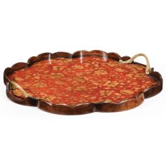 Decorative Accessories Decorative Small Walnut Scalloped Tray-62