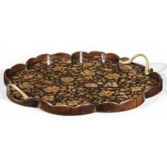 Decorative Accessories Regency Chinoiserie style Walnut Scalloped Tray-72