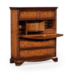 Cabinets Desks Chairs - Home Office Cabinet in Medium Crotch Walnu