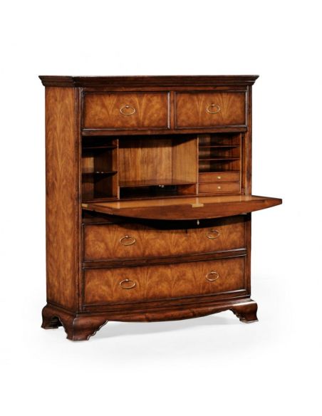 Cabinets Desks Chairs - Home Office Cabinet in Medium Crotch Walnu