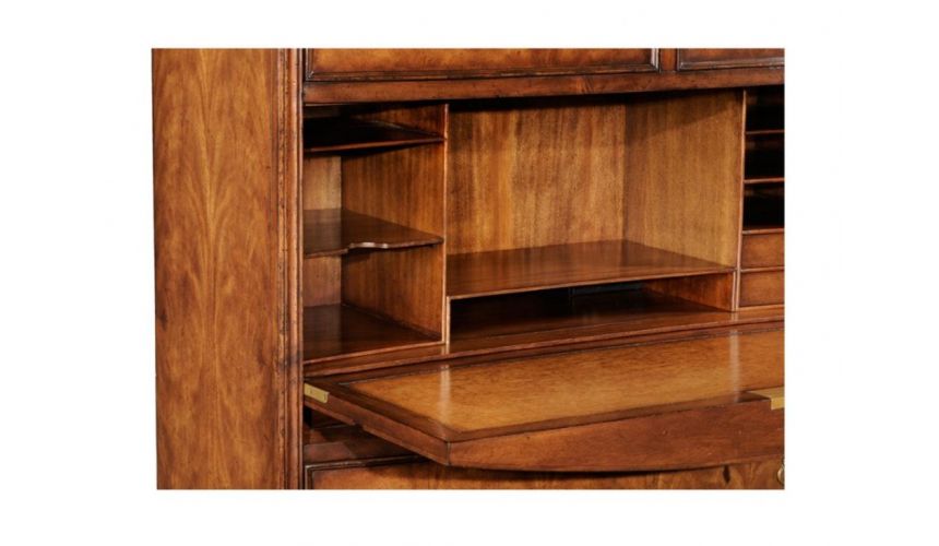 Cabinets Desks Chairs - Home Office Cabinet in Medium Crotch Walnu