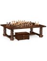 Rectangular and Square Coffee Tables Turned leg heavy distressed games/coffee table.