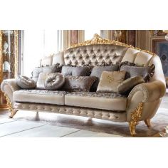 SOFA, COUCH & LOVESEAT Swimming pools and movie stars for this luxurious tufted sofa