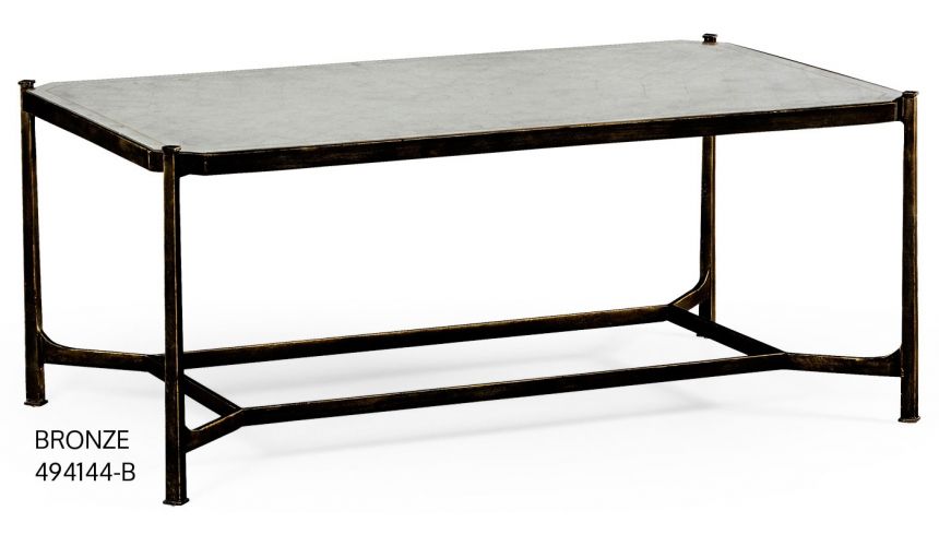 Coffee Tables Contemporary Rectangular Glass Top Coffee Table-46