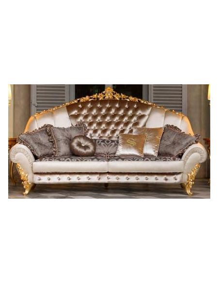 SOFA, COUCH & LOVESEAT Swimming pools and movie stars for this luxurious tufted sofa
