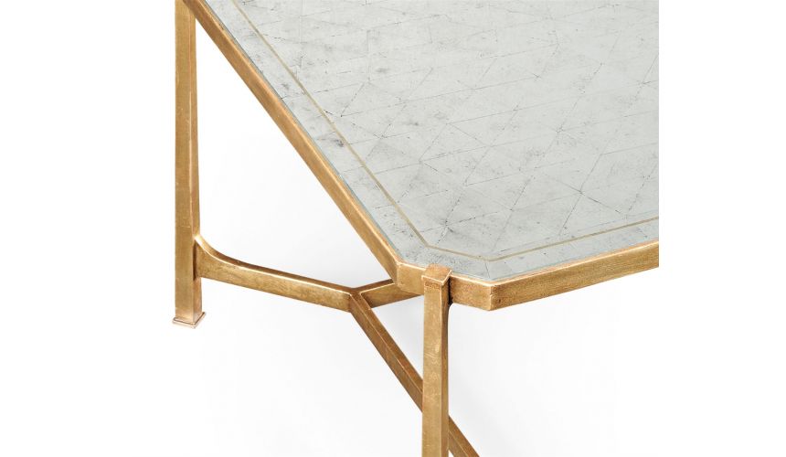 Coffee Tables Contemporary Rectangular Glass Top Coffee Table-46