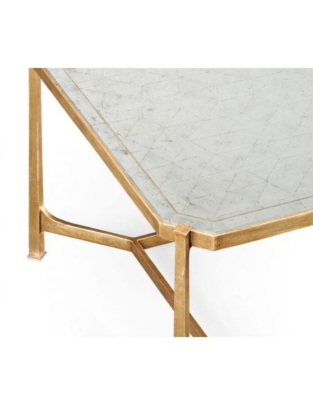 Coffee Tables Contemporary Rectangular Glass Top Coffee Table-46