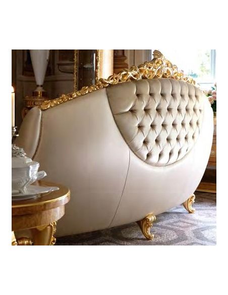 SOFA, COUCH & LOVESEAT Swimming pools and movie stars for this luxurious tufted sofa