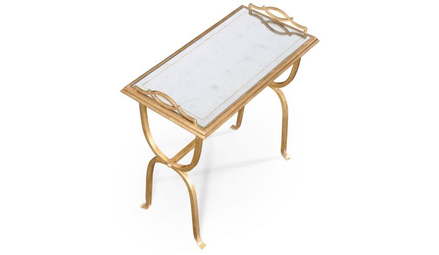 Console & Sofa Tables Wrought Iron Rectangular Side Table-71