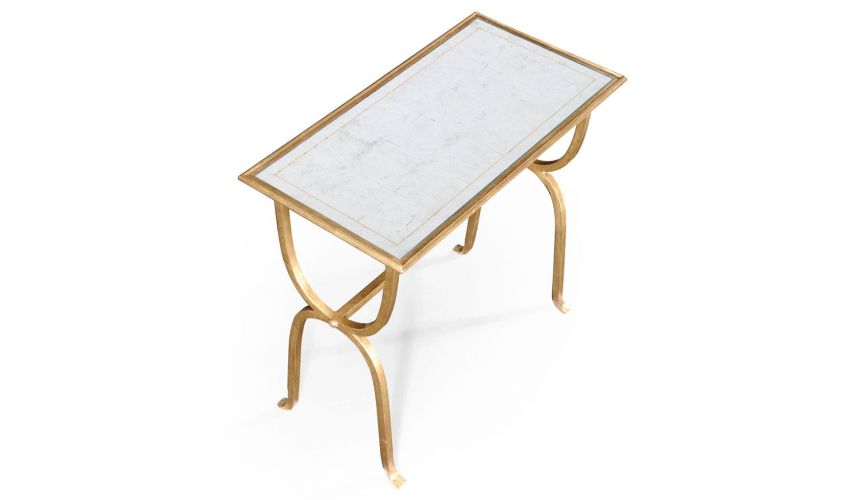 Console & Sofa Tables Wrought Iron Rectangular Side Table-71