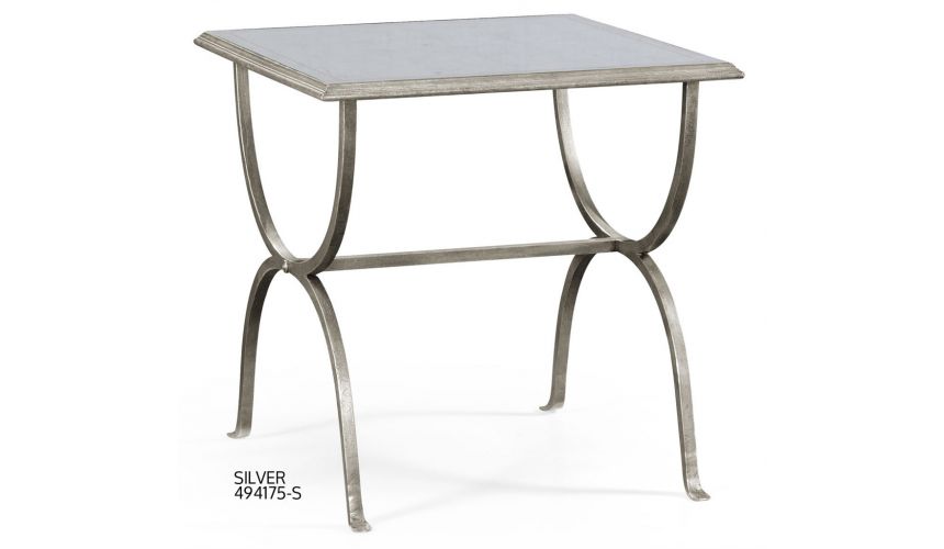 Console & Sofa Tables Contemporary Glass Top Square Side Table-77