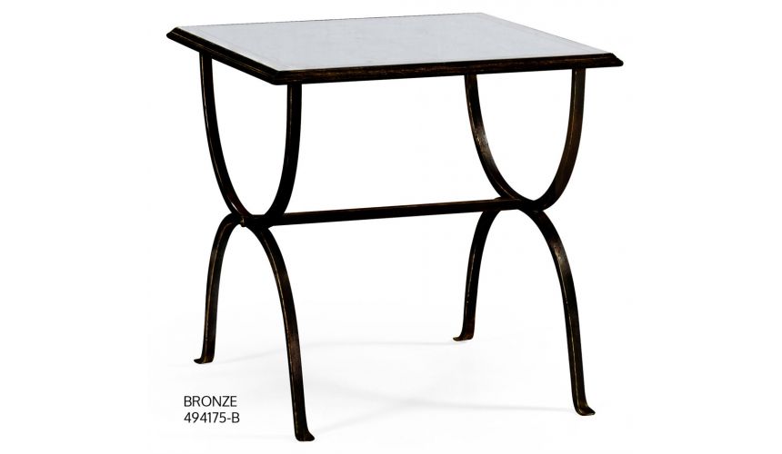 Console & Sofa Tables Contemporary Glass Top Square Side Table-77