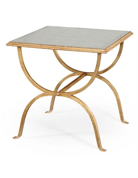 Console & Sofa Tables Contemporary Glass Top Square Side Table-77