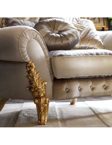 Luxury Leather & Upholstered Furniture Swimming pools and movie stars for this exuberant tufted armchair