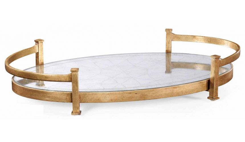 Square & Rectangular Side Tables Contemporary Iron Large Oval Serving Tray-02