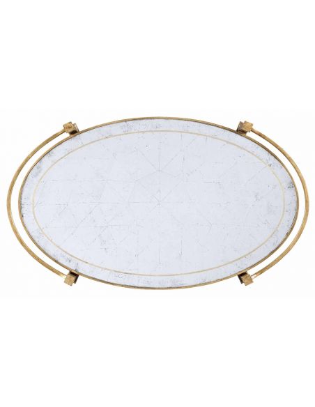 Square & Rectangular Side Tables Contemporary Iron Large Oval Serving Tray-02