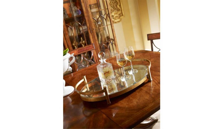 Square & Rectangular Side Tables Contemporary Iron Large Oval Serving Tray-02