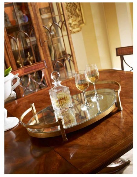 Square & Rectangular Side Tables Contemporary Iron Large Oval Serving Tray-02