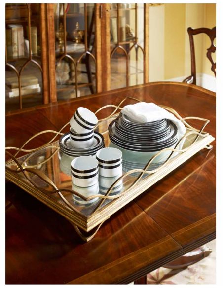 Square & Rectangular Side Tables Iron Large Rectangular Serving Tray-03