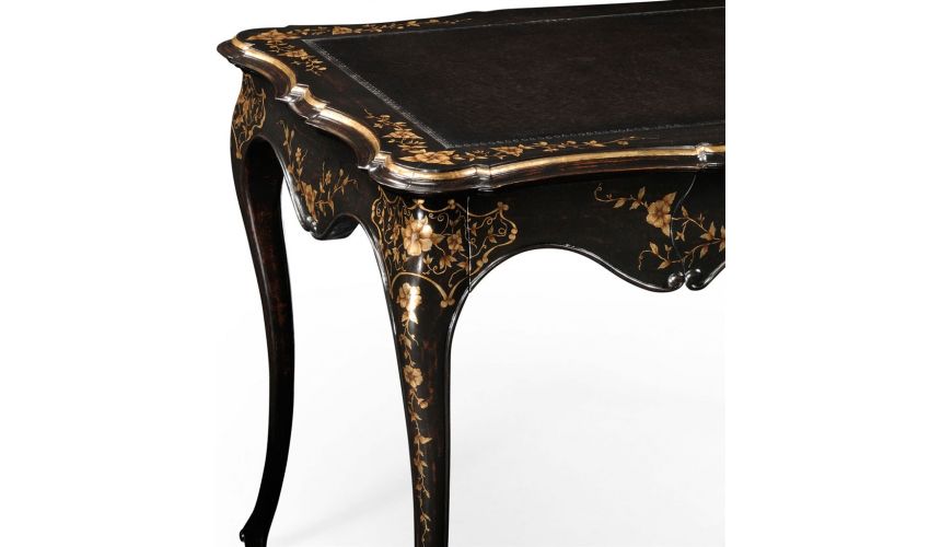 Executive Desks Elegant Black Painted French Style Desk-17