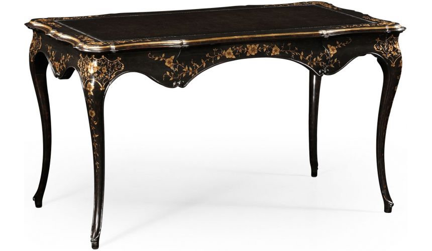 Executive Desks Elegant Black Painted French Style Desk-17