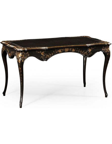 Executive Desks Elegant Black Painted French Style Desk-17
